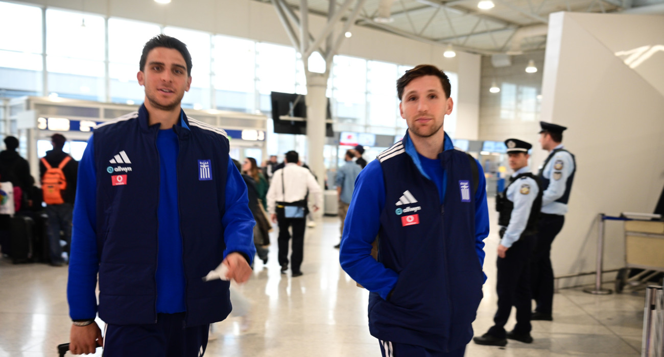 Ο Κωνσταντής Τζολάκης και ο Παναγιώτης Ρέτσος με την Εθνική Ελλάδας / Πηγή: Eurokinissi
