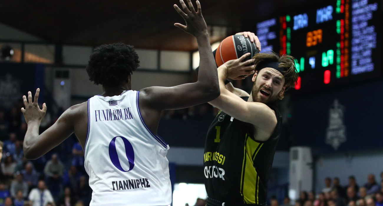 Στιγμιότυπο από το παιχνίδι ανάμεσα σε Ηρακλή και Μαρούσι για τη Stoiximan GBL, Πηγή: Eurokinissi