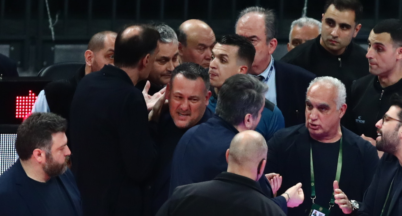 Η ένταση στη γραμματεία στο ημίχρονο του Παναθηναϊκός - Ολυμπιακός, Πηγή: Eurokinissi