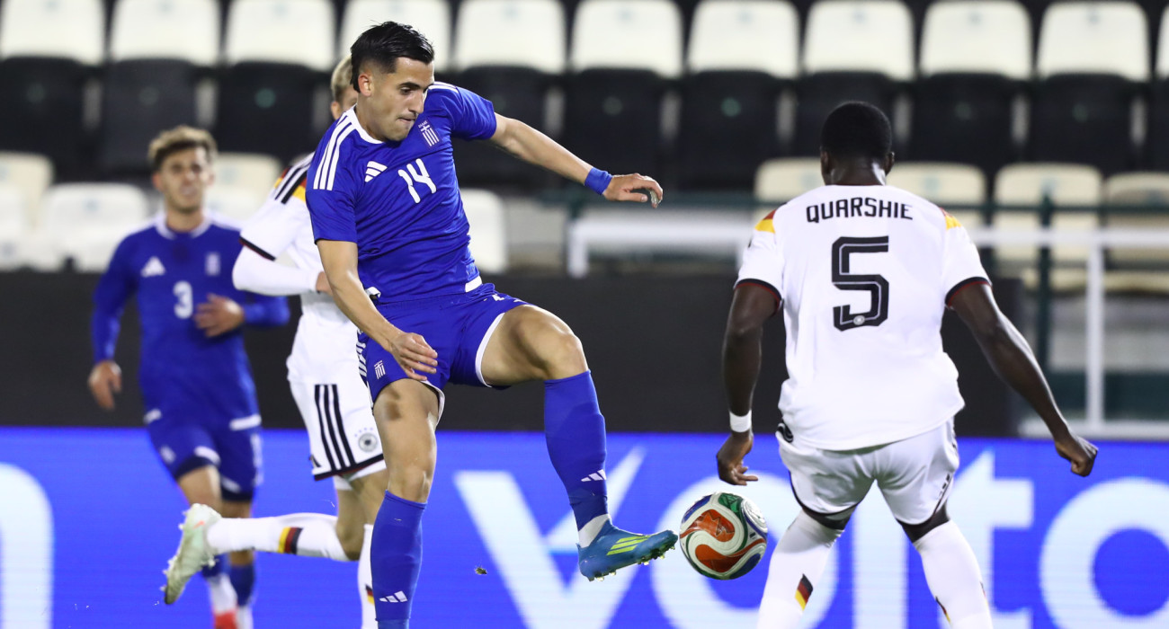 Στιγμιότυπο από το ματς της εθνικής Ελπίδων με την Γερμανία / Πηγή: Eurokinissi