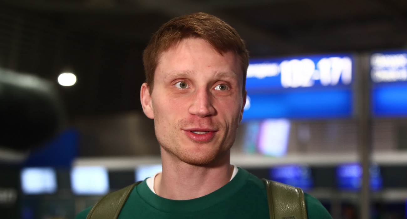 Ο Μάριους Γκριγκόνις σε δηλώσεις του κατά την αναχώρηση του Παναθηναϊκού για τη Σόφια / Πηγή: Eurokinissi