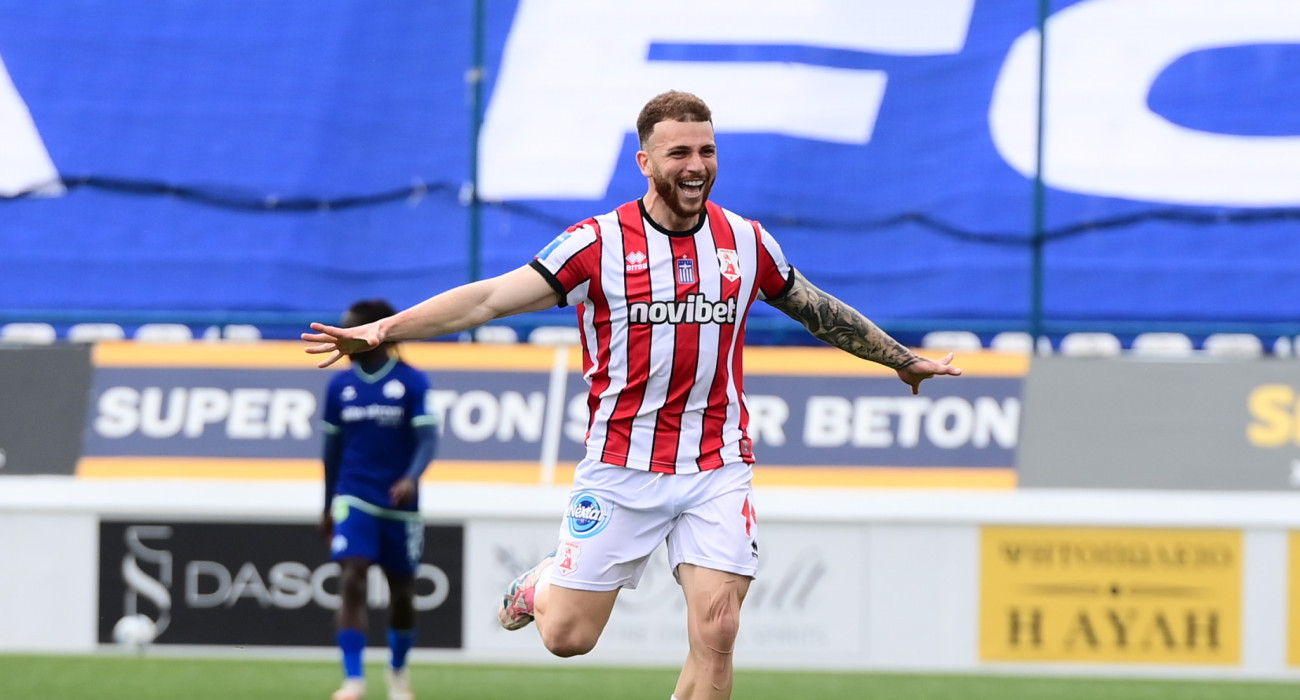 Ο Μάριος Τσαούσης πανηγυρίζει το γκολ του στο Κηφισιά-Πανσερραϊκός / Πηγή: Eurokinissi