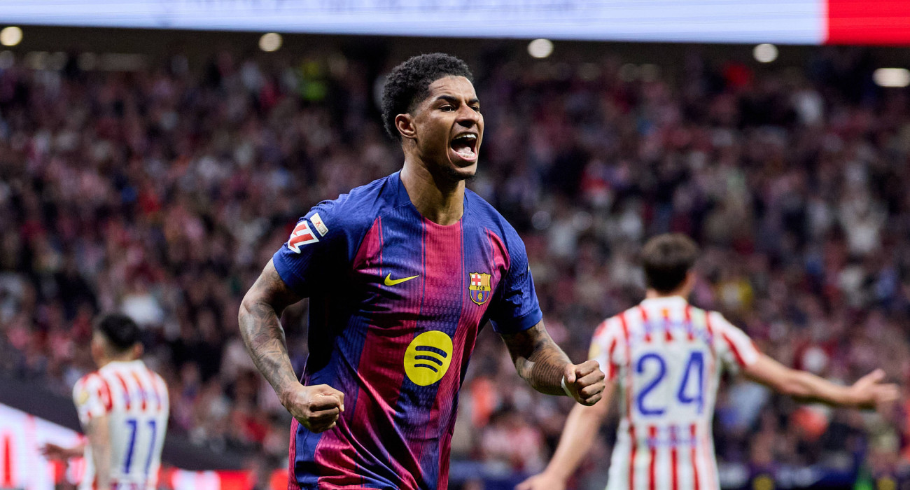 Ο Μάρκους Ράσφορντ πανηγυρίζει το γκολ του κόντρα στην Ατλέτικο Μαδρίτης / Πηγή: Imago