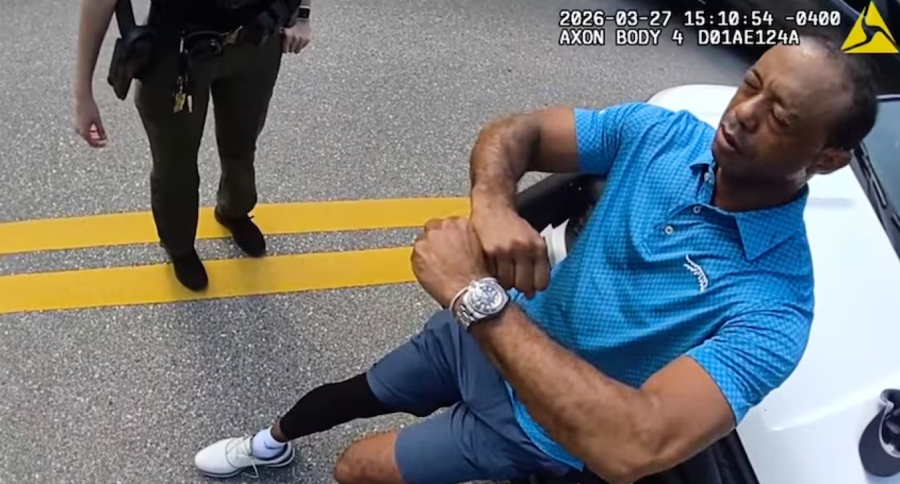 Η στιγμή που συλλαμβάνεται ο Τάιγκερ Γουντς / Screenshot