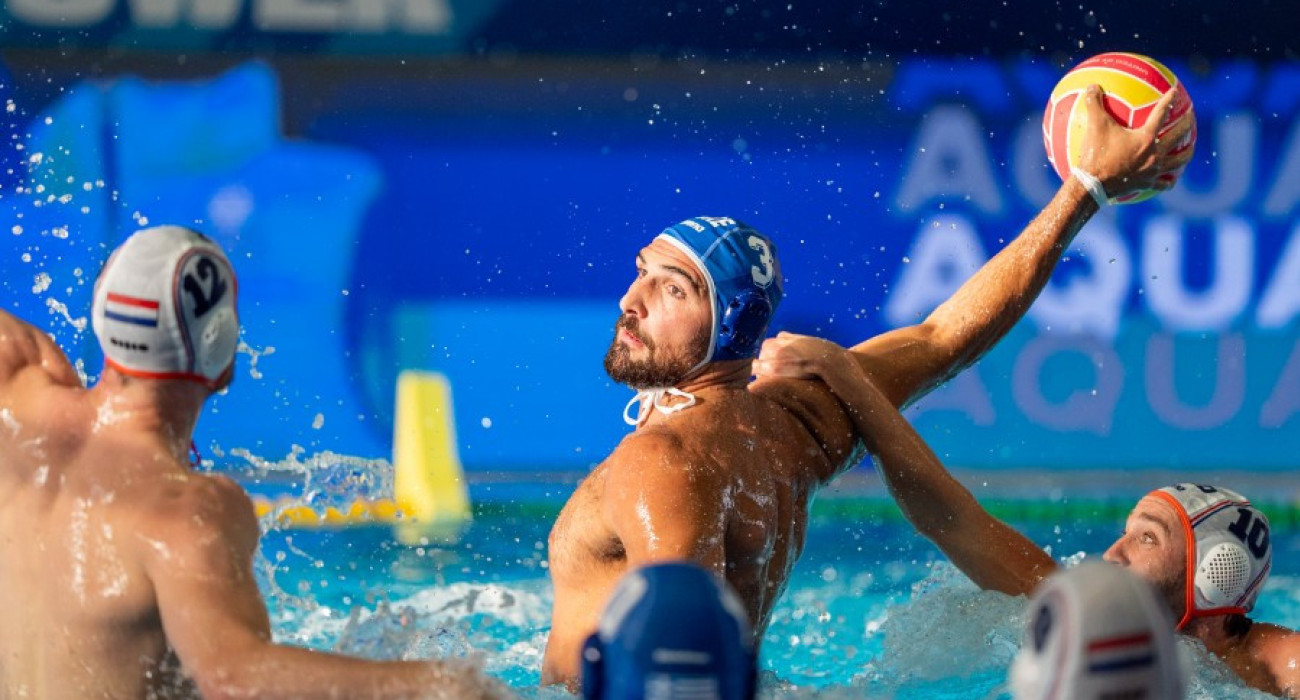 Ο Δημήτρης Σκουμπάκης σε ελληνική επίθεση απέναντι στην Ολλανδία / Πηγή: Αναστασία Καρεκλά / ΚΟΕ