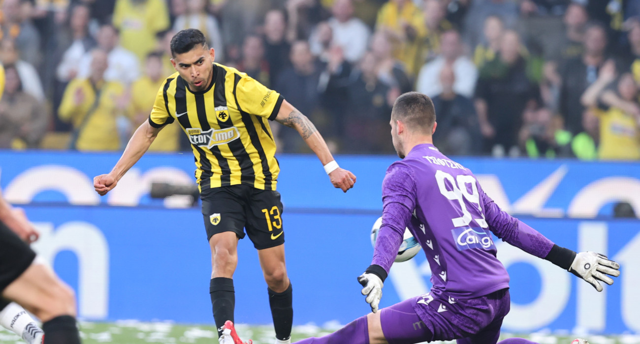 Το πλασέ του Πινέδα για το 3-0 της ΑΕΚ / Πηγή: Intime