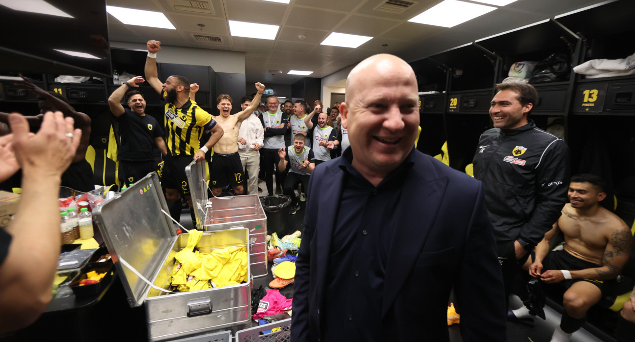 Ο Μάρκο Νίκολιτς στα αποδυτήρια της ΑΕΚ /Πηγή: Intime