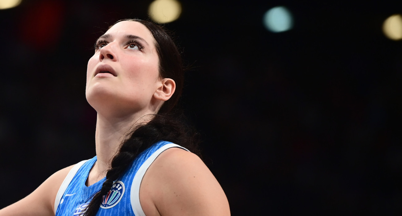 Η Μαριέλλα Φασούλα σε αγώνα της «Επίσημης Αγαπημένης» / Πηγή: Eurokinissi