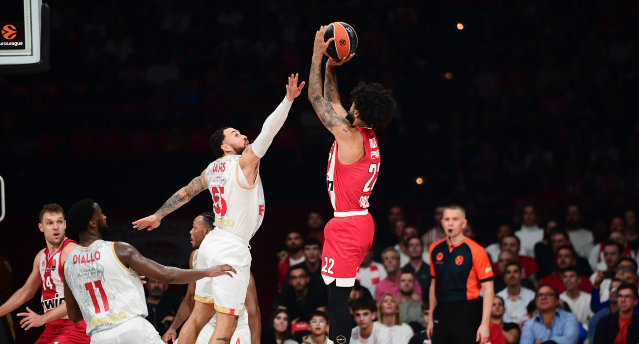 Στιγμιότυπο από το Ολυμπιακός - Μονακό του πρώτου γύρου της φετινής EuroLeague / Eurokinissi