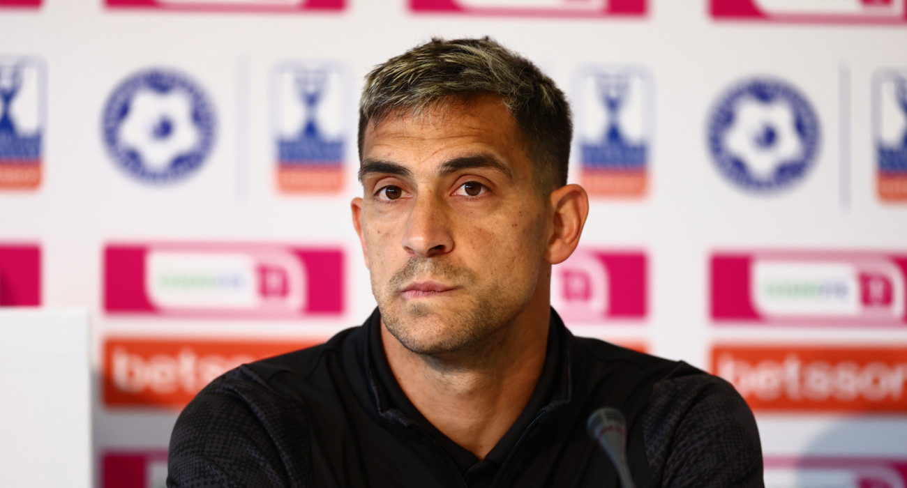 Ο Βασίλης Λαμπρόπουλος στη συνέντευξη Τύπου/Eurokinissi