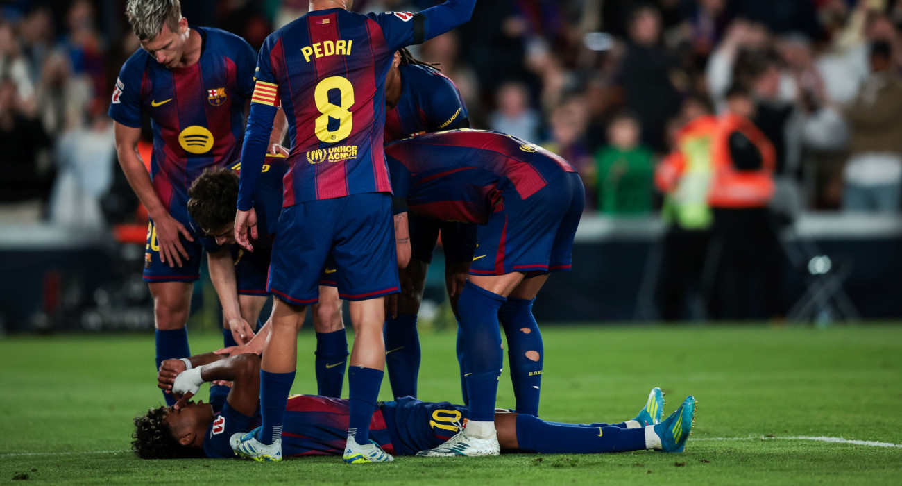 Ο Λαμίν Γιαμάλ σκόραρε και τραυματίστηκε κόντρα στη Θέλτα / Πηγή: Getty