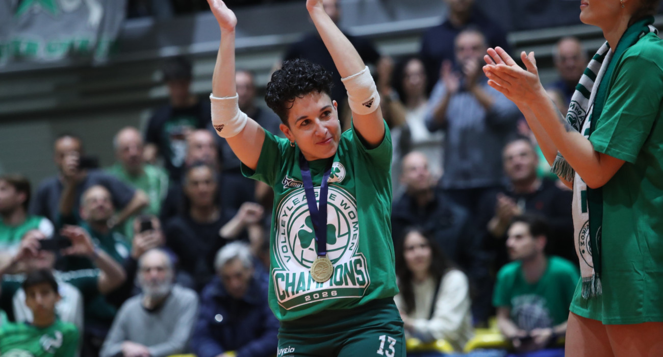 Η Πέννυ Ρόγκα στην κατάκτηση του πρωταθλήματος της Volley League Γυναικών τη σεζόν 2025/26 / Πηγή: Intime