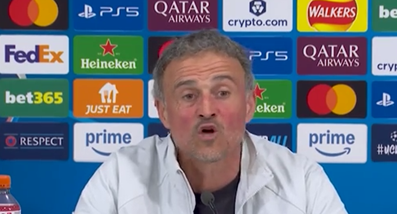 Ο Λουίς Ενρίκε στη συνέντευξη Τύπου/Screenshot