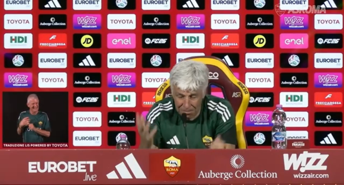 Η στιγμή που ο Γκασπερίνι «λυγίζει» στη συνένετυξη τύπου/ screenshot