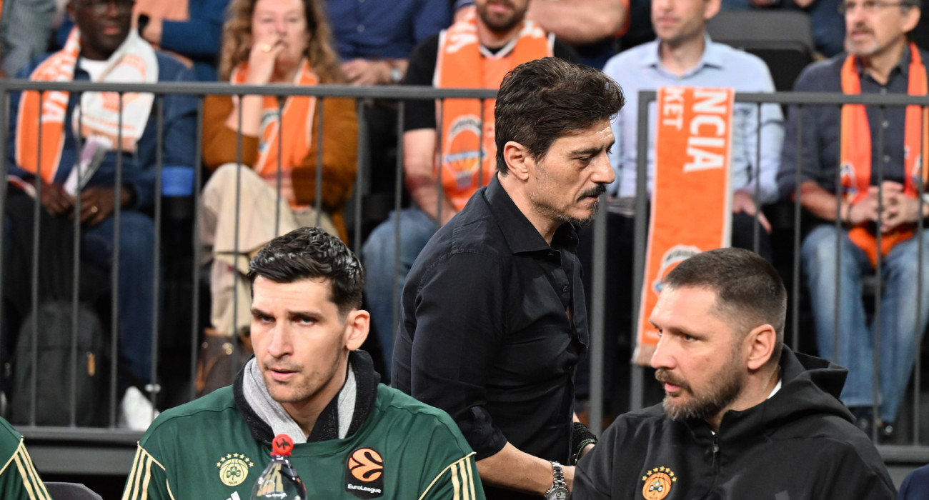 Ο Δημήτρης Γιαννακόπουλος στη Roig Arena για το Game 2 του Παναθηναϊκού με τη Βαλένθια/Credits: Βαγγέλης Στόλης