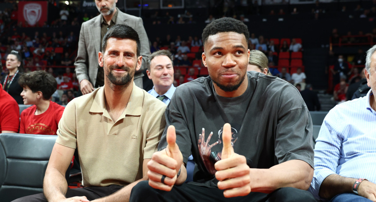 Γιάννης Αντετοκούνμπο με Νόβακ Τζόκοβιτς στο ΣΕΦ, Πηγή: Intime