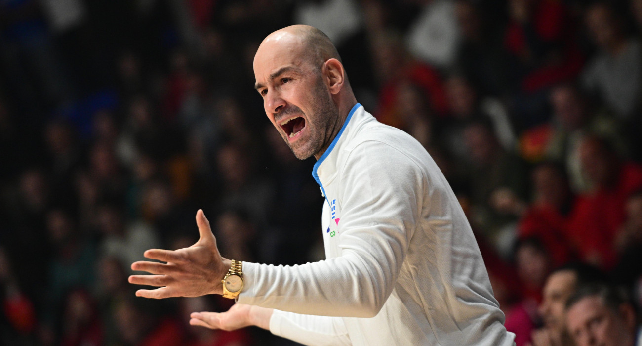 Ο Βασίλης Σπανούλης στον πάγκο της Εθνικής ομάδας/Πηγή: Eurokinissi