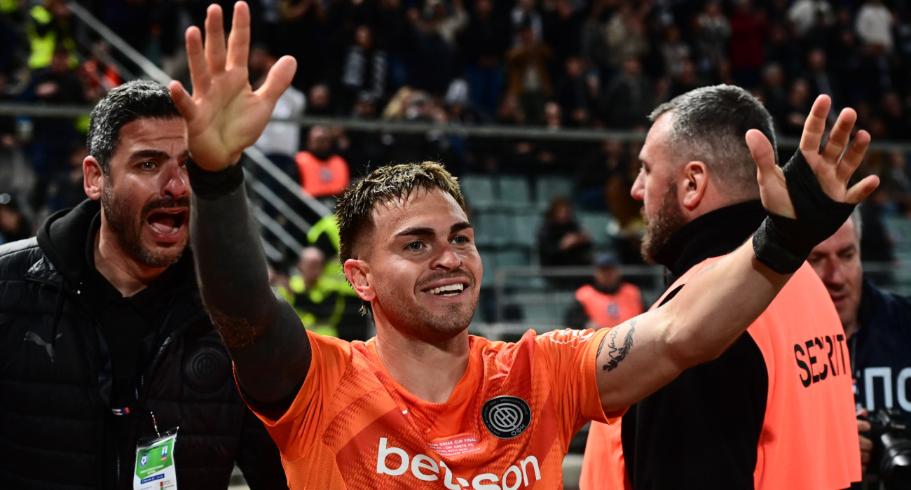 Ο χαμογελαστός Τιάγκο Νους μετά το γκολ του στο ΠΑΟΚ-ΟΦΗ / Πηγή: Eurokinissi