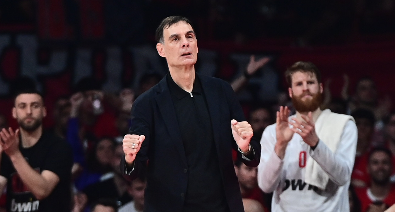 Ο Γιώργος Μπαρτζώκας στο ΣΕΦ για τον αγώνα του Ολυμπιακού απέναντι στη Μονακό / Eurokinissi