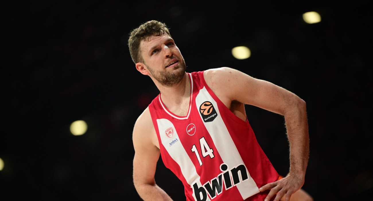 Ο Σάσα Βεζένκοφ στο Game 2 του Ολυμπιακού με τη Μονακό / Πηγή: Eurokinissi