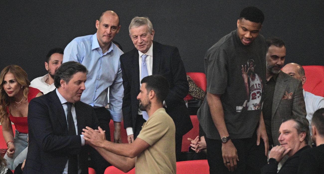 Στα... επίσημα του ΣΕΦ Αντετοκούνμπο, Τζόκοβιτς και Μποντιρόγκα / Πηγή: Eurokinissi