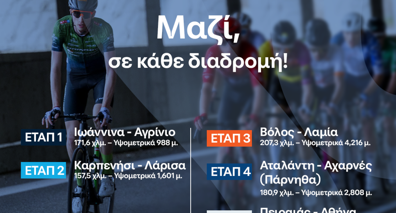 Το φυσικό μεταλλικό νερό Βίκος για 3η συνεχόμενη χρονιά χορηγός ενυδάτωσης του ΔΕΗ Tour of Hellas 2026