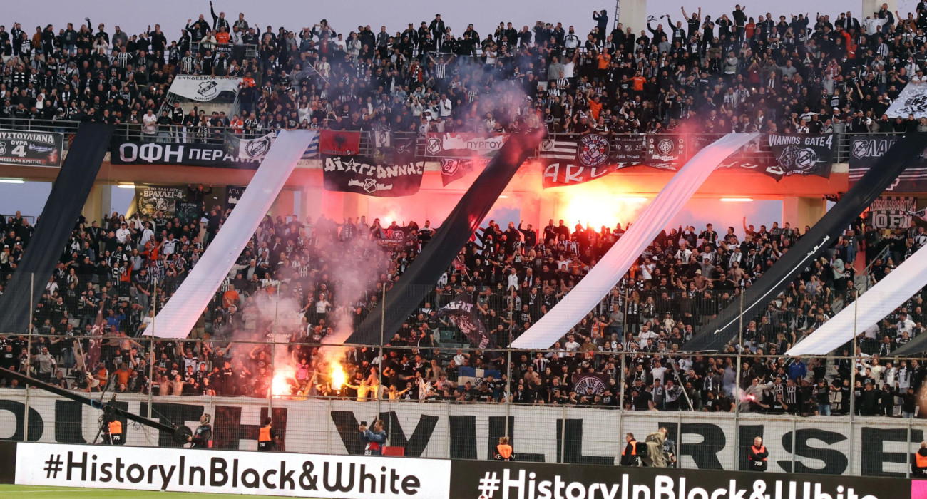 Ο κόσμος του ΟΦΗ στο Πανθεσσαλικό στάδιο / Πηγή: Intime