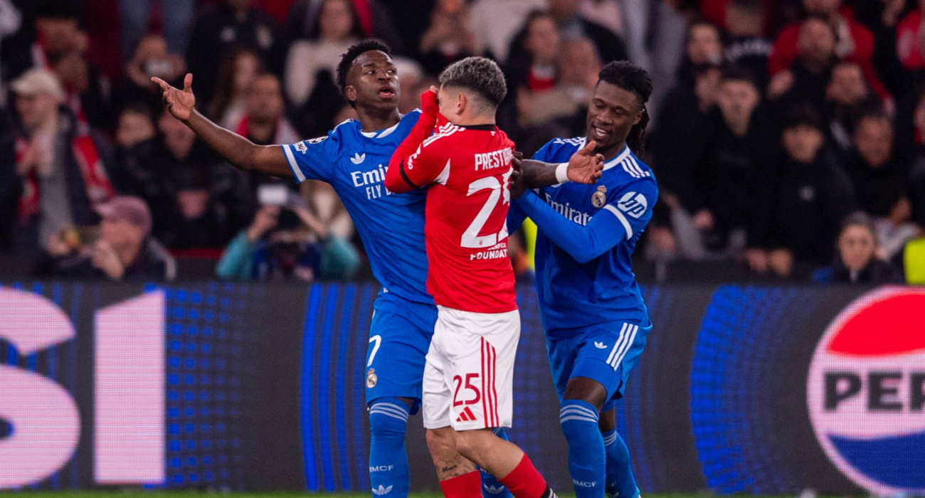 Στιγμιότυπο από το επεισόδιο του Βινίσιους με τον Πρεστιάνι στο παιχνίδι Μπενφίκα - Ρεάλ Μαδρίτης / Πηγή: Imago - images