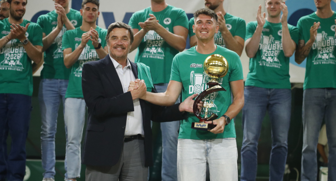 Ο MVP της Novibet Volley League και πασαδόρος του Παναθηναϊκού, Λούκα Σπίριτο / Πηγή: Intime