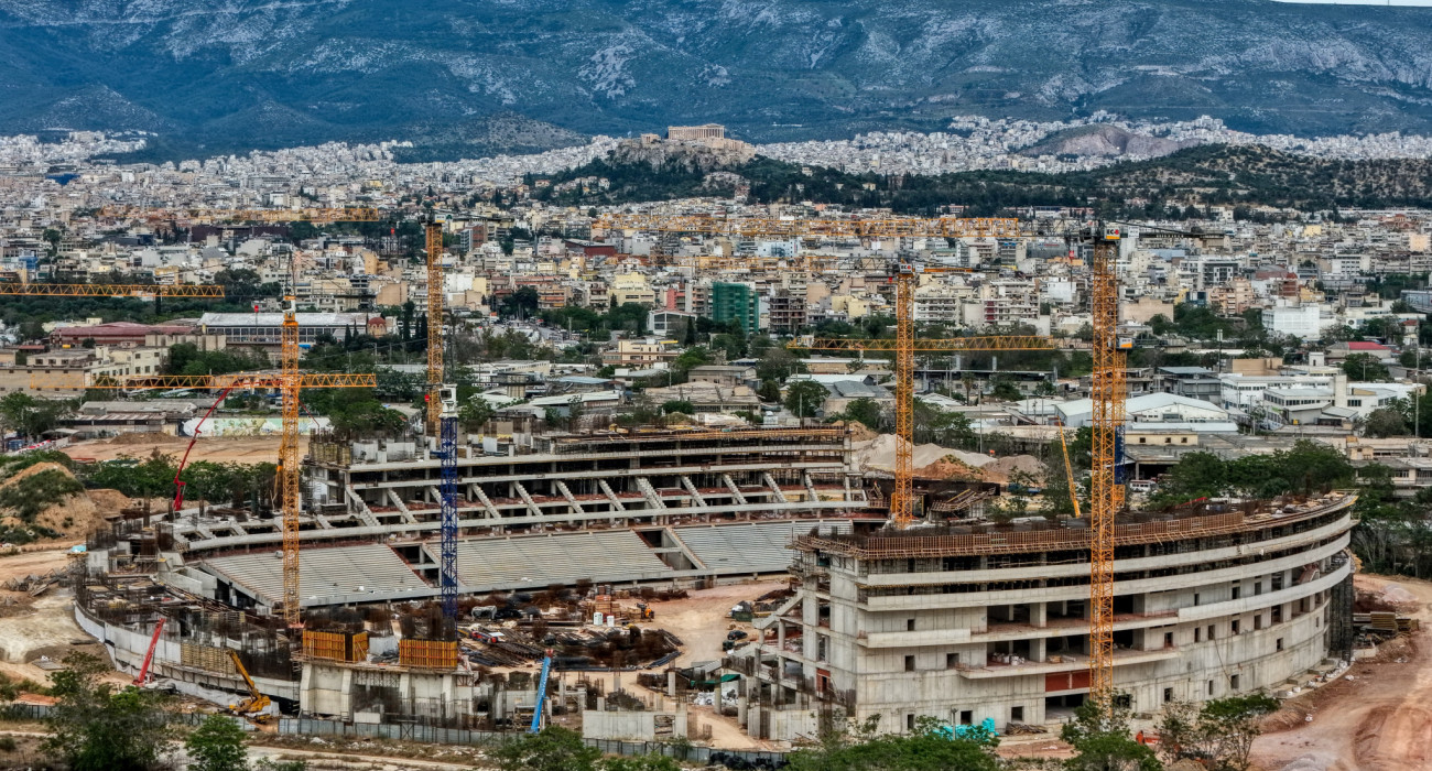 Πανοραμική φωτογραφία από το νέο γήπεδο του Παναθηναϊκού στον Βοτανικό / Πηγή: Eurokinissi