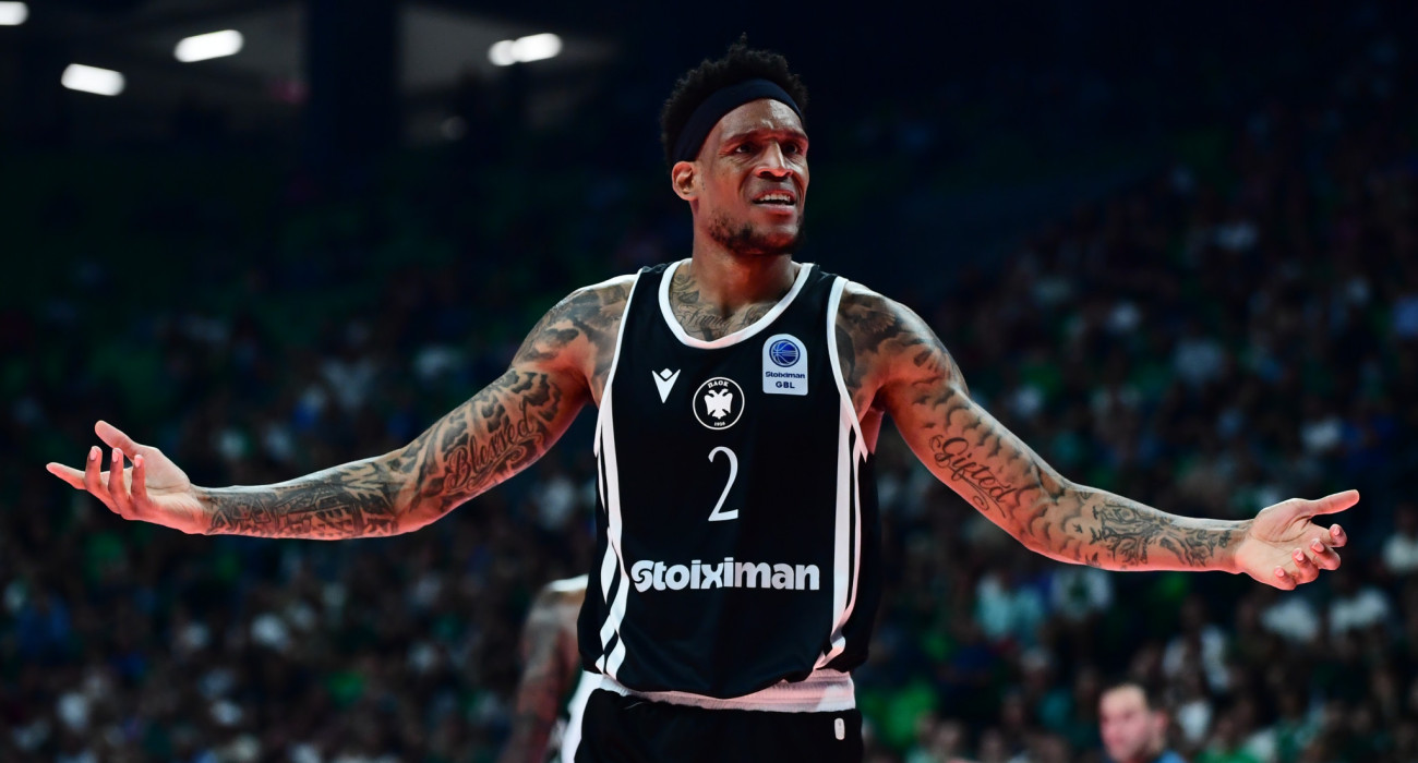 Ο Κλίβελαντ Μέλβιν με τη φανέλα του ΠΑΟΚ στα playoffs της Stoiximan GBL, Πηγή: Eurokinissi