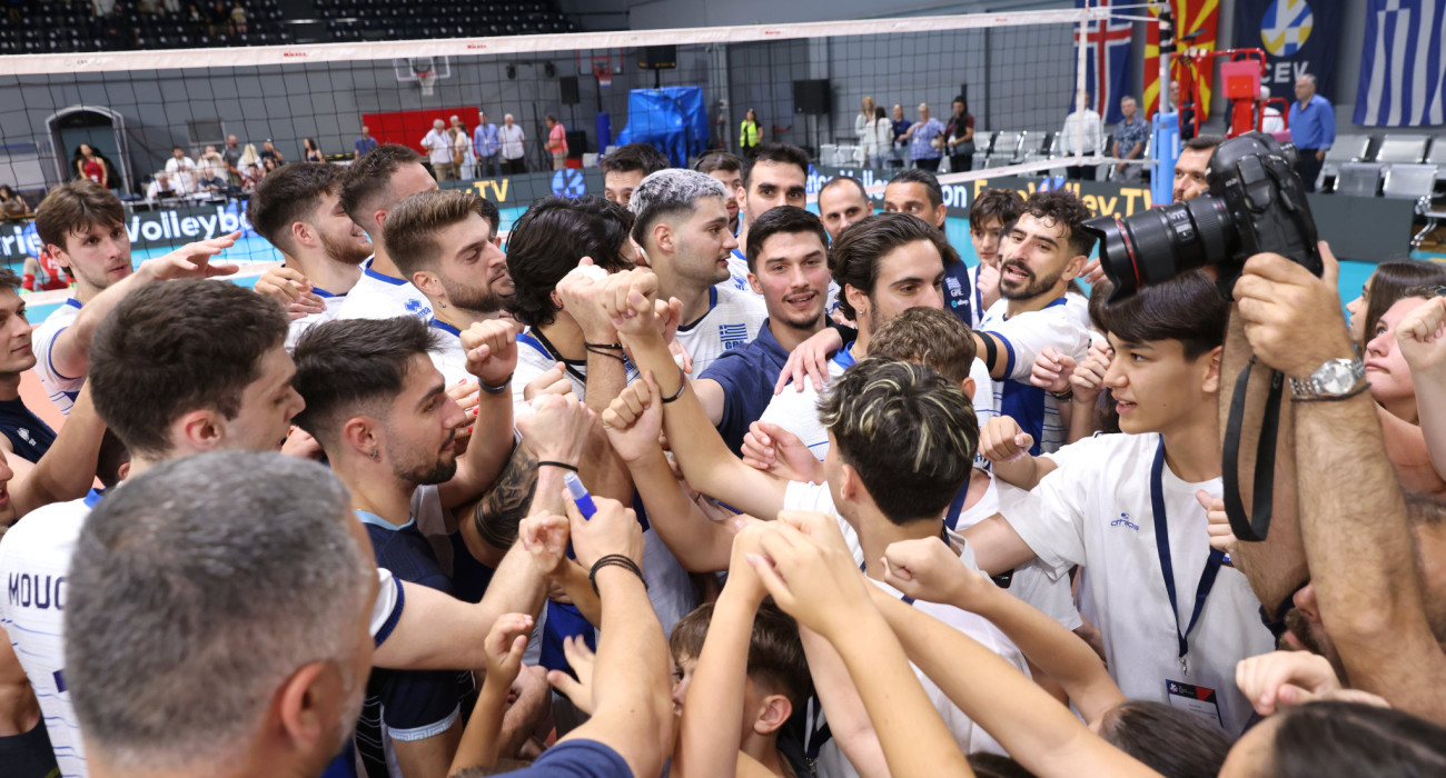 Οι πανηγυρισμοί της Εθνικής βόλεϊ ανδρών / Πηγ΄ή: Intime