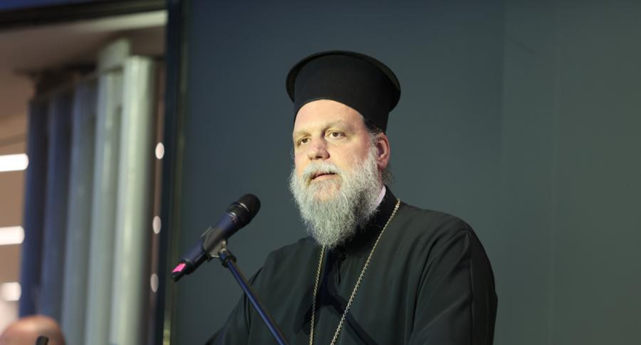 Ό Μητροπολίτης Γαβριήλ στην εκδήλωση της ΑΕΚ / Πηγή: Intime