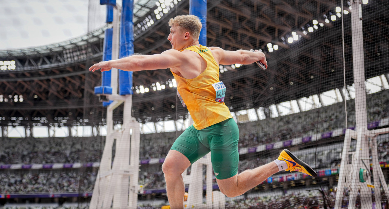 Ο Μίκολας Αλέκνα σε βολή του / Πηγή: Dan Vernon for World Athletics