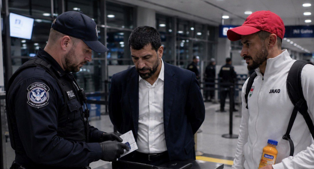 Ο Αϊμέν Χουσεΐν κατά τη διάρκεια του ελέγχου στο αεροδρόμιο του Σικάγο / X FactaBola