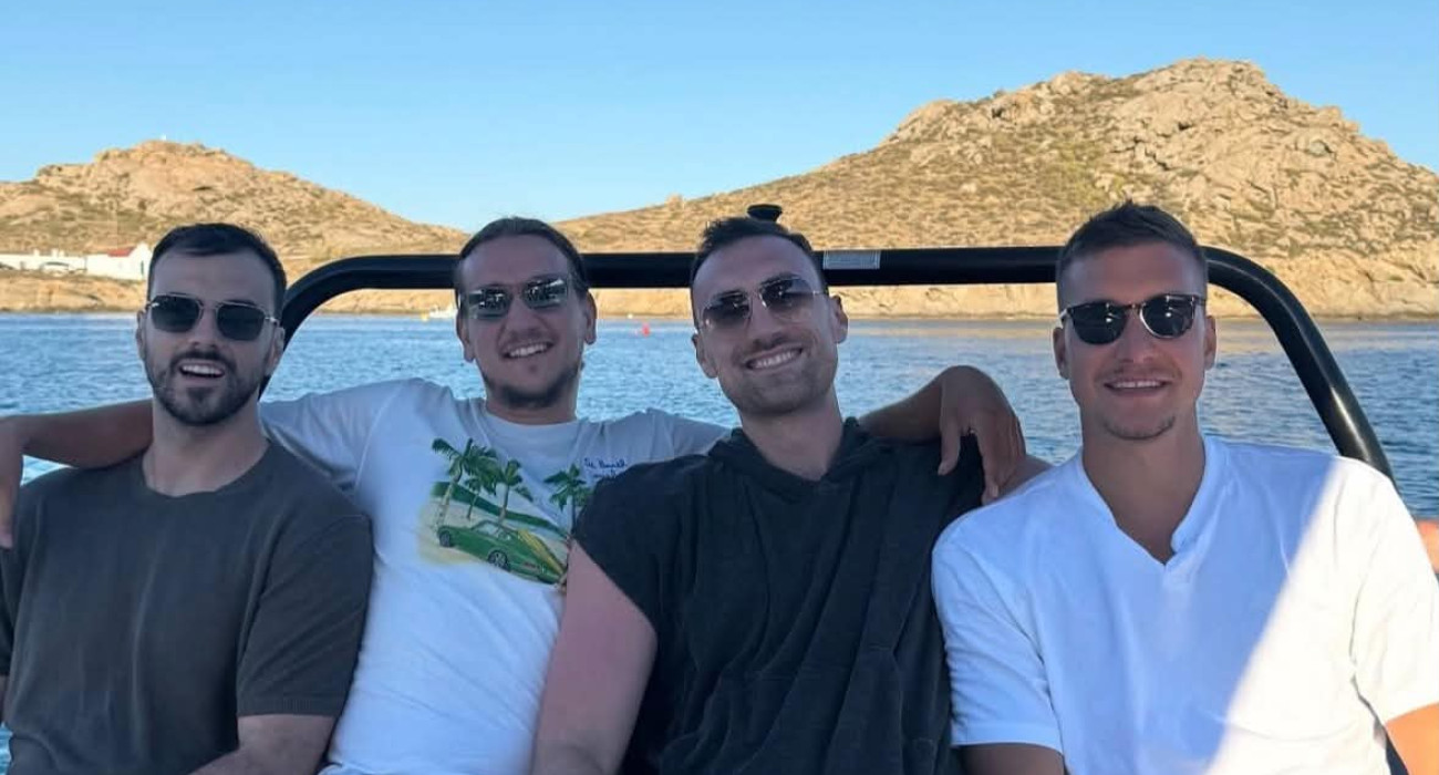 Μπογκντάνοβιτς και Μιλουτίνοφ παρέα στη Μύκονο / πηγή: screenshot