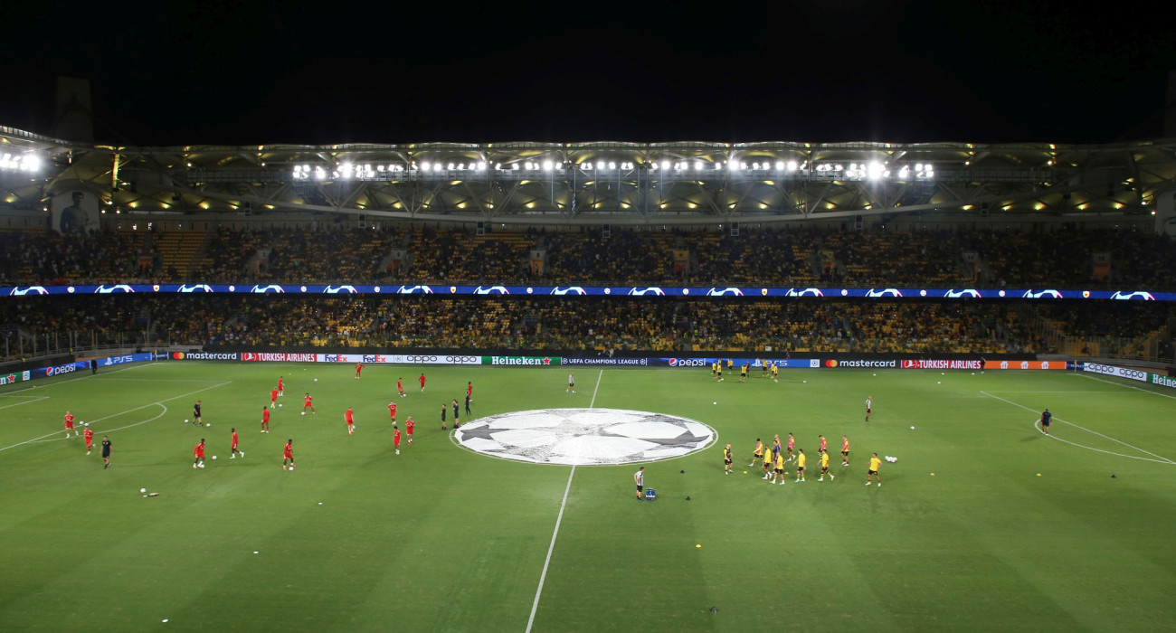 Το σεντόνι του Champions League στην Allwyn Arena / Πηγή: Intime
