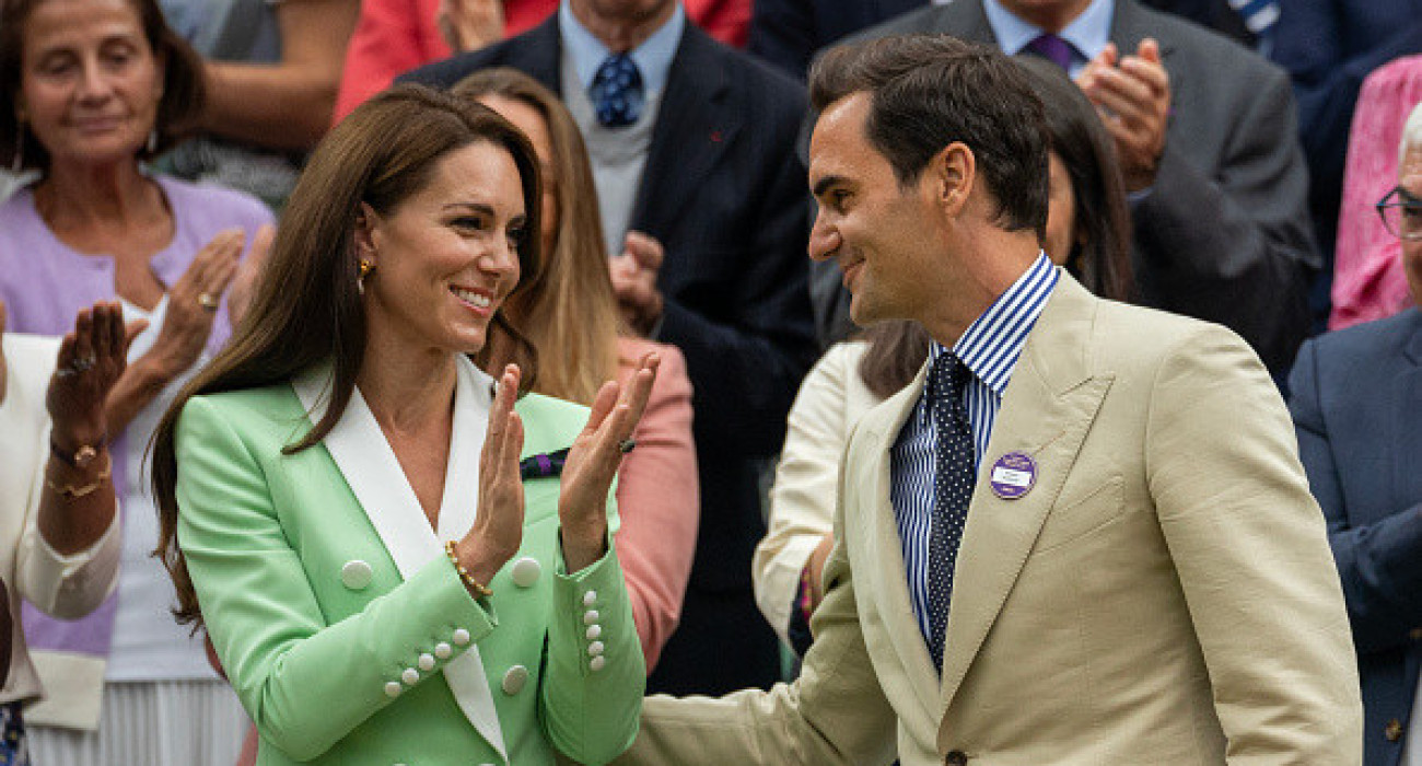 Η Κέιτ Μίντλετον κι ο Ρότζερ Φέντερερ στο Wimbledon / Πηγή: Getty Images