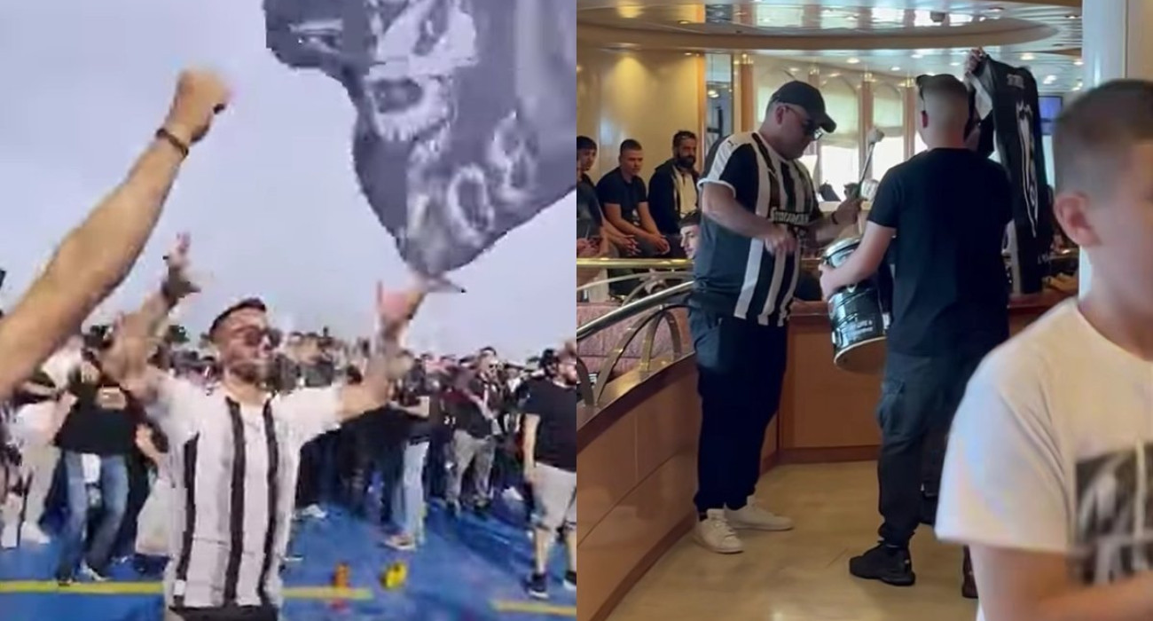 Τρέλα από τους οπαδούς του ΟΦΗ στο δρόμο για την Αθήνα - Video μέσα από το πλοίο