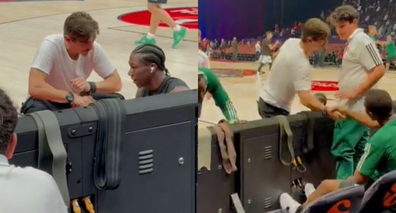 Ο Γιαννακόπουλος χαιρέτησε όλους τους παίκτες του Παναθηναϊκού στην προθέρμανση (video)