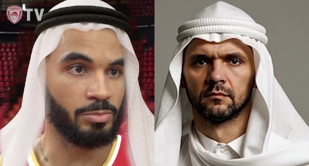 Έγιναν Άραβες οι παίκτες του Ολυμπιακού και έντυσαν με... κελεμπία τον Παπανικολάου!