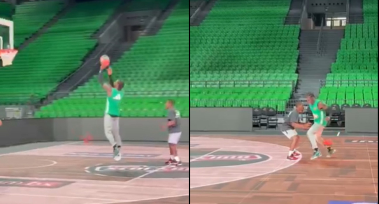 Ο Κέντρικ Ναν έμεινε μόνος στο ΟΑΚΑ και έκανε έξτρα προπόνηση ενόψει τελικών (video)