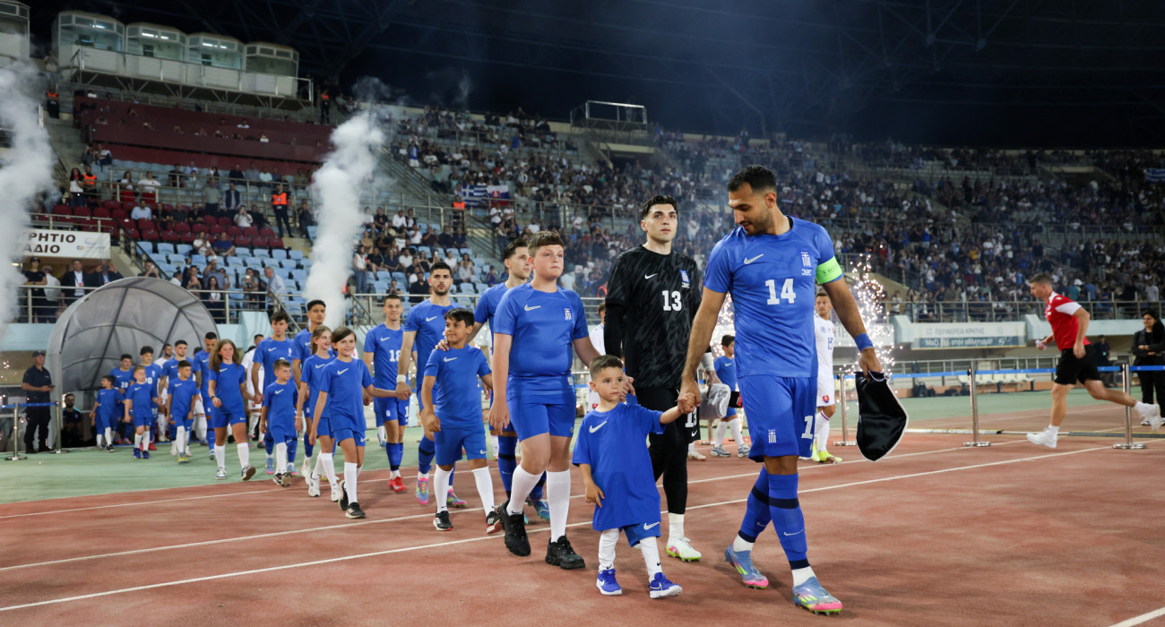 Η Εθνική Ελλάδας στο Παγκρήτιο / Πηγή: Eurokinissi