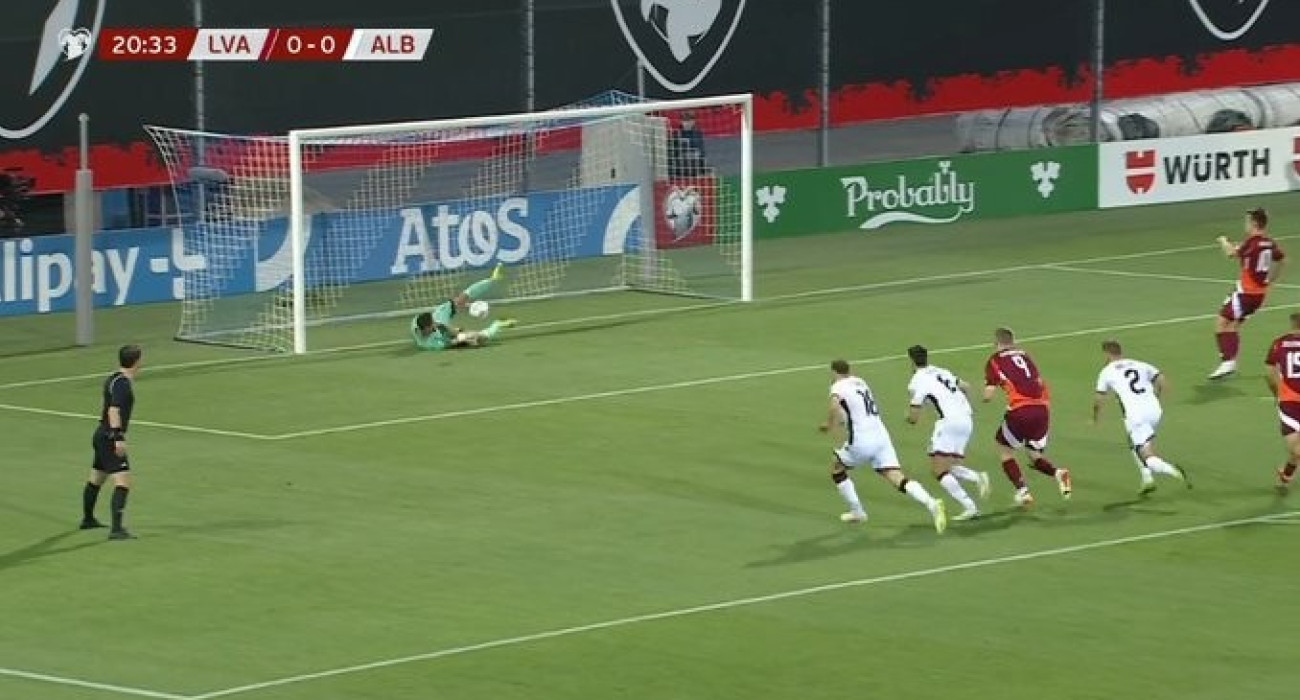 O Στρακόσια έπιασε πέναλτι στο Λετονία-Αλβανία (video)