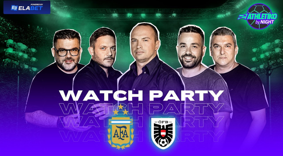 Live «Athletiko by Night» με watch party του Αργεντινή - Αυστρία για το Μουντιάλ 2026