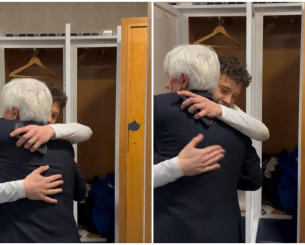 Τα συγχαρητήρια του Γιοβάνοβιτς στους παίκτες και η αγκαλιά με τον Καρέτσα (vid)