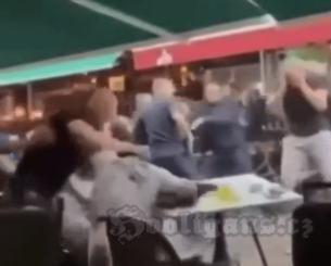 Άγριες συμπλοκές ανάμεσα σε οπαδούς της Ντρίτα και της Κοπεγχάγης (video)