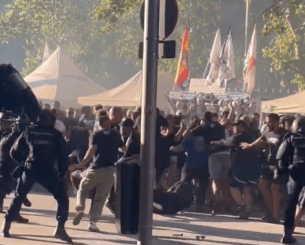 Άγριες συμπλοκές στην Μαδρίτη ανάμεσα σε αστυνομία και οπαδούς της Ρεάλ και της Μαρσέιγ (video)