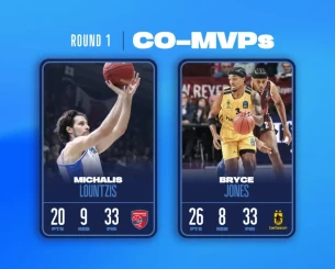 Λούντζης και Τζόουνς αναδείχθηκαν MVP της πρώτης αγωνιστικής του Eurocup
