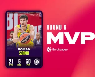 Ο Σόρκιν της Μακάμπι πολυτιμότερος παίκτης της έκτης αγωνιστικής της EuroLeague